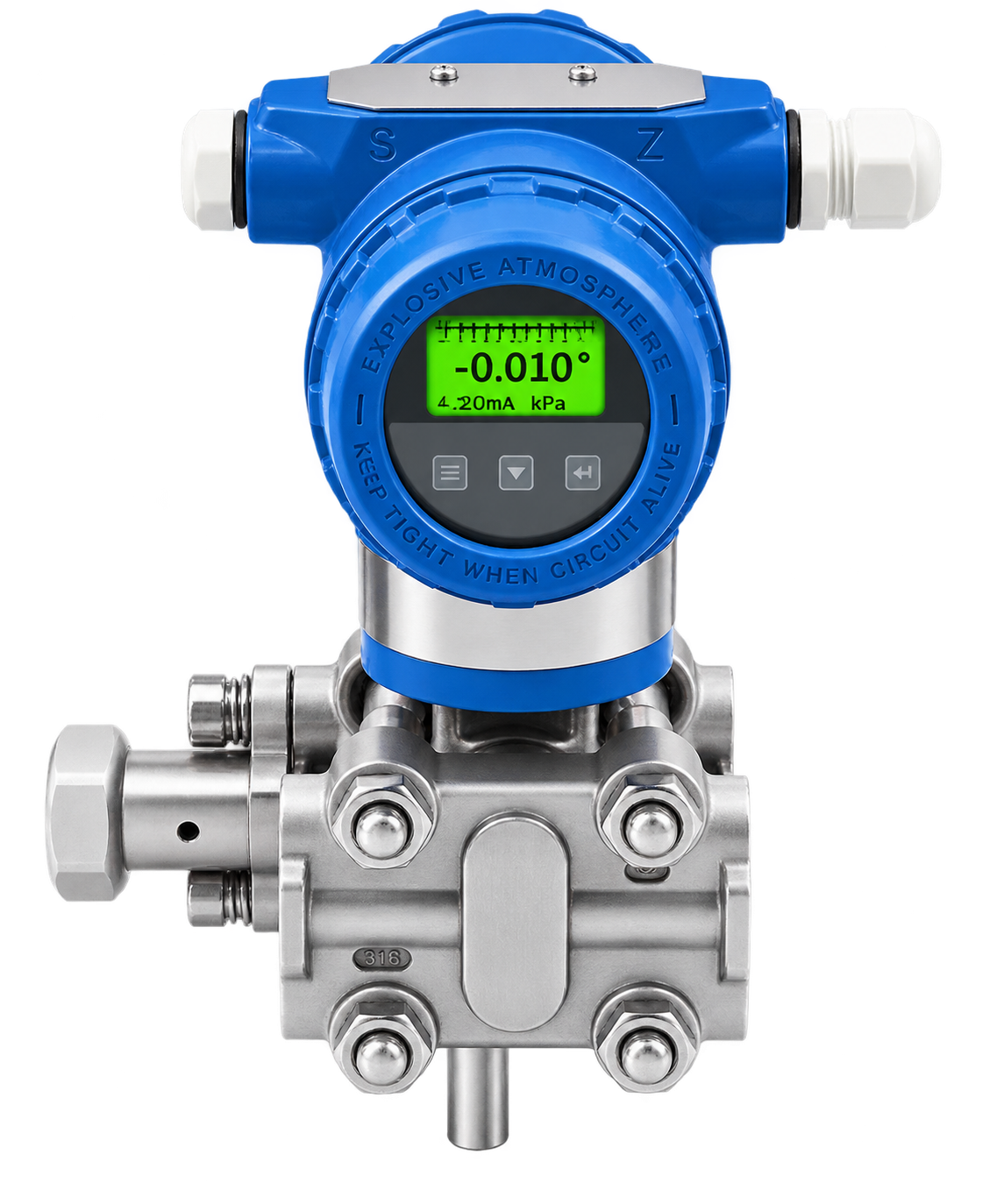 FlowDo Differential Pressure Transmitter with digital display and dual pressure connections